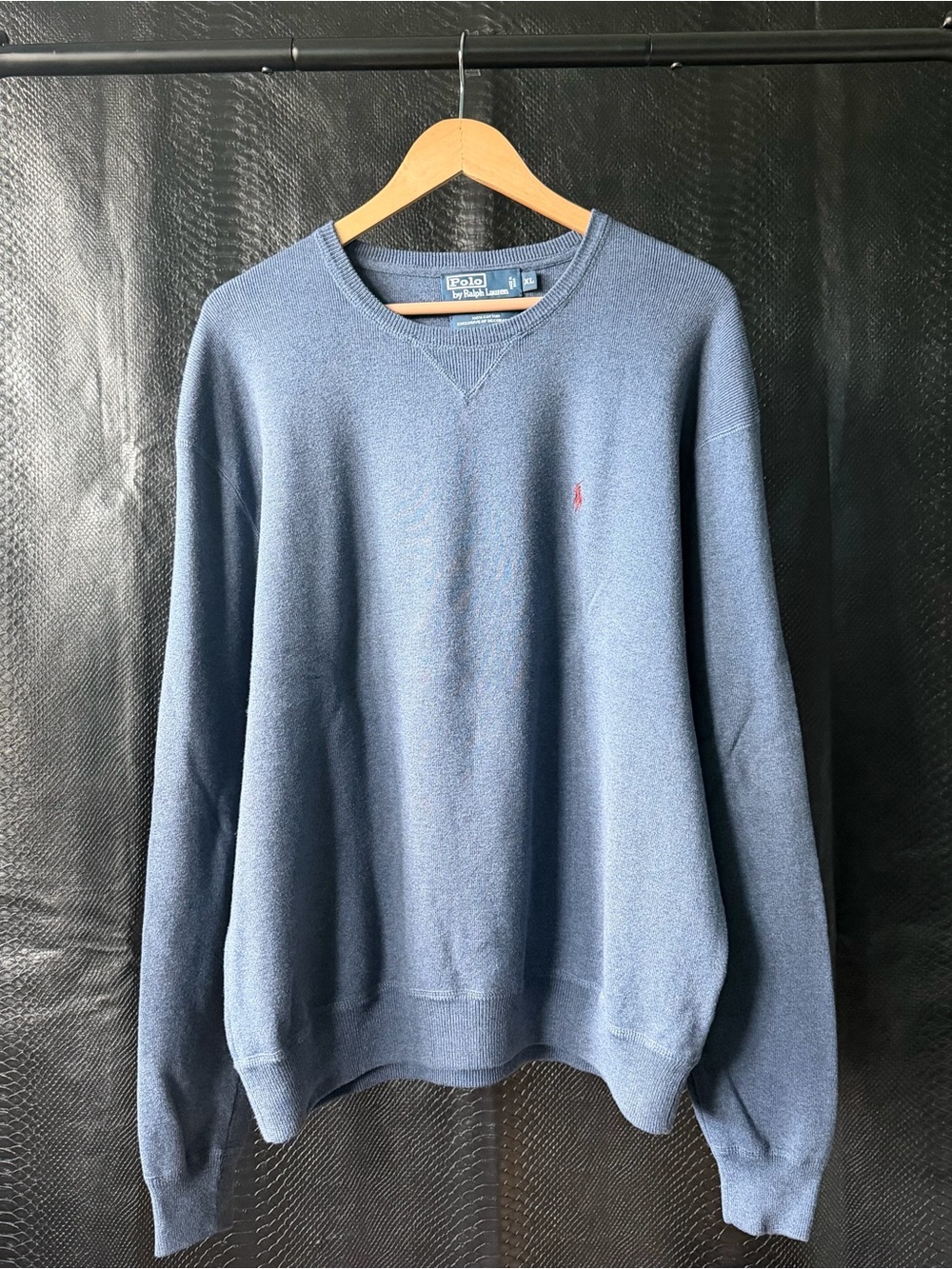 Polo Ralph Lauren Crewneck Sweater Size Men’s XL Blue with Red Pony Logo